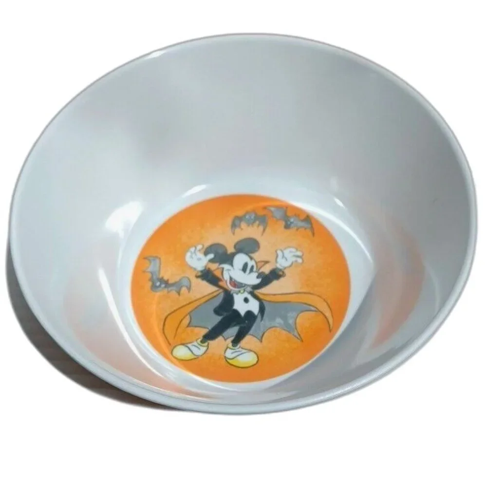 POTTERY BARN KIDS Disney Halloween Pumpkin Mickey Mouse Vampire Bats Bowl